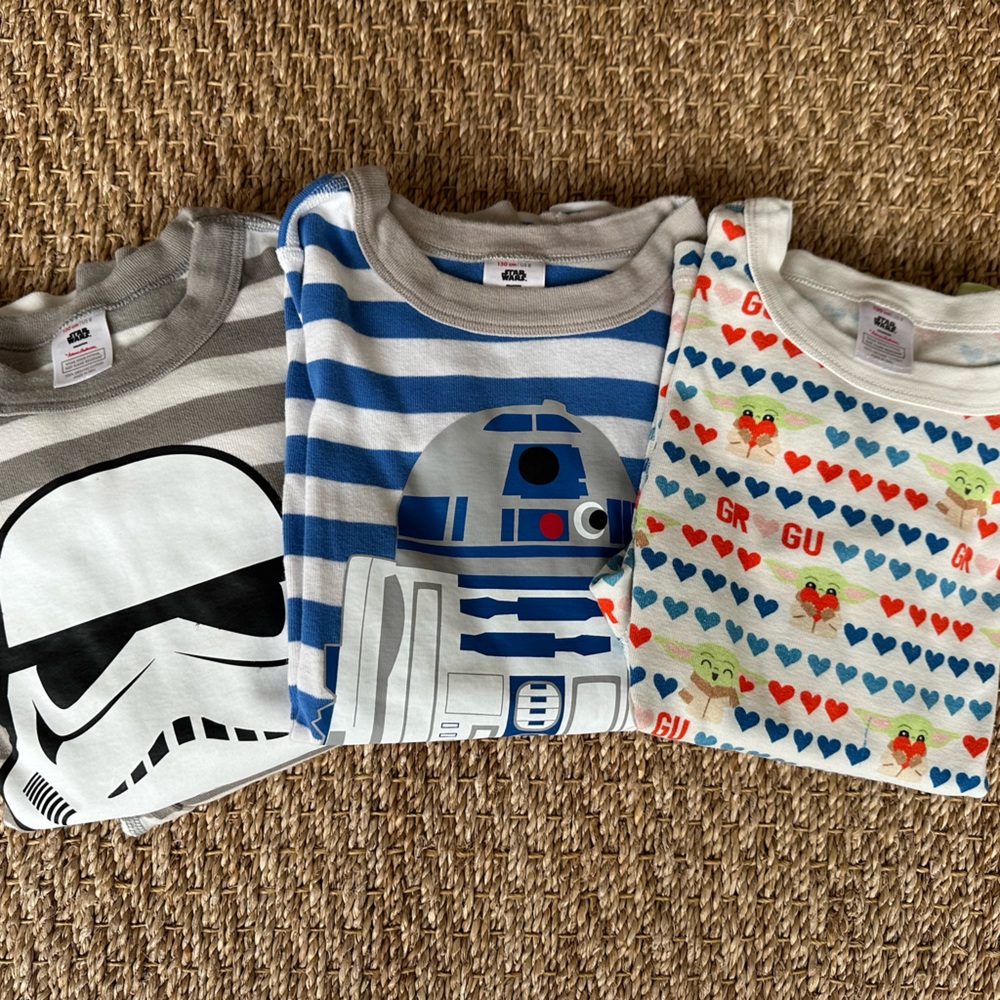 Set of 3 Hanna Andersson Star Wars pajamas, size 8